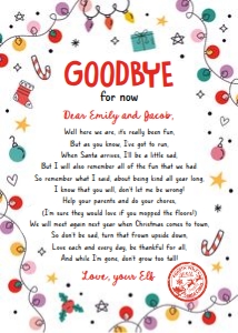 Letter Goodbye From Your Elf Christmas Doodles White 0521 design preview