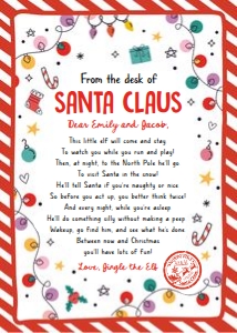Letter From the desk of Santa Christmas Doodles Red 0521 design preview