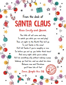Letter From the desk of Santa Christmas Doodles White 0521 design preview