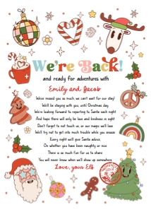 Letter We're Back From Your Elf Christmas Retro 0522 design preview
