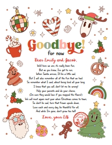 Letter Goodbye From Your Elf Christmas Retro 0522 White design preview