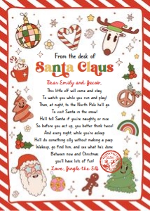 Letter From Santa Christmas Retro 0522 Red design preview