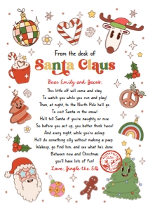 Letter From Santa Christmas Retro 0522 White design preview