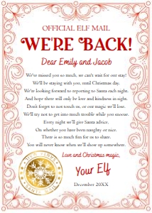 Letter We're Back From Your Elf Christmas Border 0523 design preview