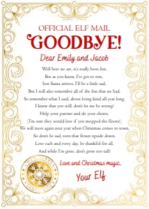 Letter Goodbye From Your Elf Christmas Border Gold 0523 design preview
