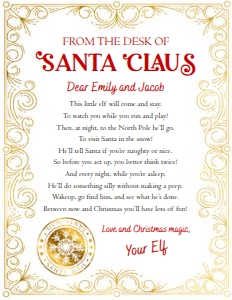 Letter From Santa Christmas Border Gold 0523 design preview