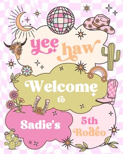 Welcome Sign Retro Cowgirl v2 0519 design preview