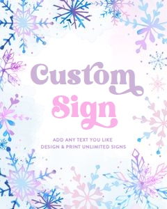 Custom Sign Watercolor Snowflake 0518 design preview