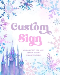 Custom Sign Watercolor Snowflake Castle 0518 design preview