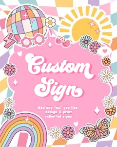 Custom Sign Retro Groovy Colorful 0524 design preview