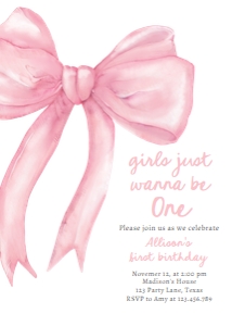 Birthday invitation Pink Bow Wanna Be One 0527 - Photo Back design preview
