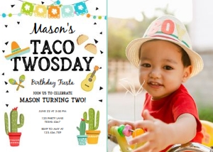 Birthday Invitation Taco Twosday Boy 0161 Photo design preview