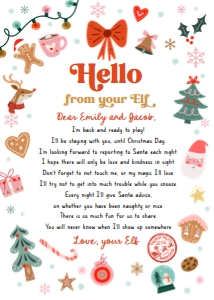 Letter Hello From Your Elf Christmas Elements 0529 design preview