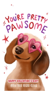 Valentine Tag Pawsome Dachshund 0370 design preview