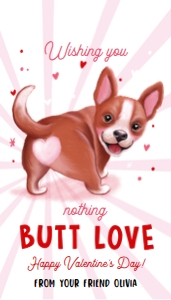 Valentine Tag Butt Love 0370 White design preview