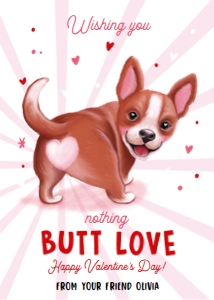 Valentine Card Butt Love 0370 White design preview