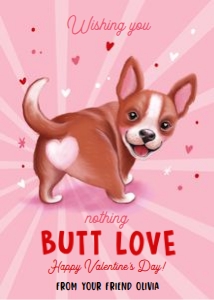 Valentine Card Butt Love 0370 Pink design preview