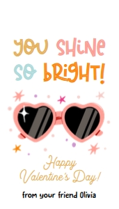 Valentine Tag Heart Sunglasses Shine Bright Muted 0370 design preview