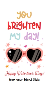Valentine Tag Heart Sunglasses Brighten Day Muted 0370 design preview