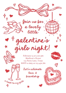 Galentines Invitation Girls Night White 0530 design preview