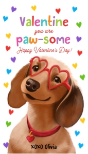 Valentine Tag Pawsome Dachshund Neutral 0370 design preview