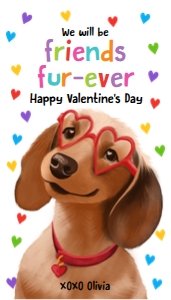 Valentine Tag Friends Fur-ever Dachshund Neutral 0370 design preview