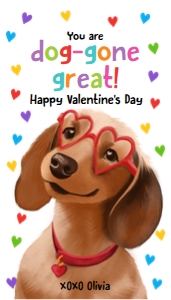 Valentine Tag Dog-gone great Dachshund Neutral 0370 design preview
