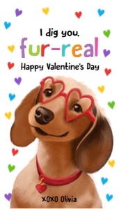 Valentine Tag Fur Real Dachshund Neutral 0370 design preview