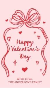 Valentine Tag Doodle Pink Bow2 0530 0370 design preview