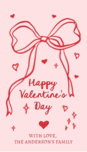 Valentine Tag Doodle Pink Bow 0530 0370 design preview
