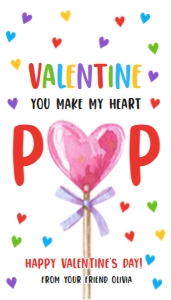 Valentine Tag Lollipop Heart Neutral 0370 design preview