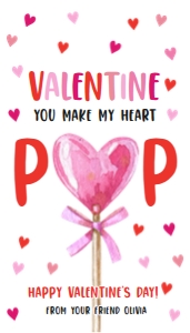 Valentine Tag Lollipop Heart Pink 0370 design preview