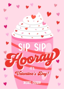 Valentine Card Milkshake Pink 0370 design preview