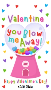 Valentine Tag Gumball Blow Me Away Pink 0370 design preview