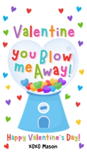 Valentine Tag Gumball Blow Me Away Blue 0370 design preview