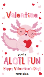 Valentine Tag Frog Axolotl Pink 0370 design preview