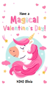 Valentine Tag Unicorn Magical Pink 0370 design preview