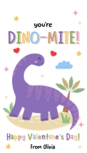 Valentine Tag Dinosaur 06 Dino-Mite 0370 design preview