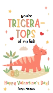 Valentine Tag Dinosaur 03 Tops my List 0370 design preview