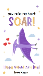 Valentine Tag Dinosaur 04 Soar 0370 design preview