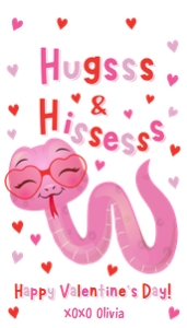 Valentine Tag Hugs and Hisses Pink 0370 design preview