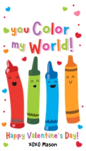 Valentine Tag Crayon Color My World 0370 design preview