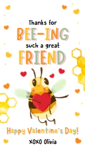 Valentine Tag Thanks for Bee-ing such a great Friend 0370 design preview