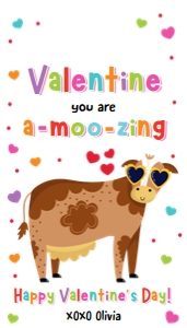 Valentine Tag Cow a-moo-zing 0370 design preview