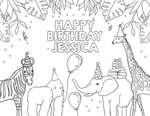 Coloring Page Party Animals Leaves 0142 design preview