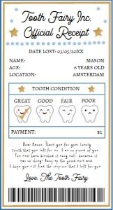 Tooth Fairy Receipt Blue 0526 design preview