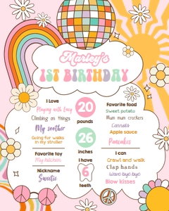 Milestone Sign Retro Sun Pink 0538 design preview