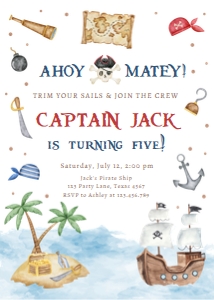 Birthday Invitation Pirate Ahoy Matey v2 0531 design preview