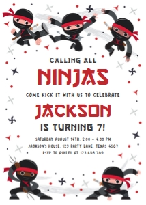 Birthday Invitation Ninja v2 0534 design preview