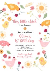 Invitation Chick Pink 0446 Round V2 design preview